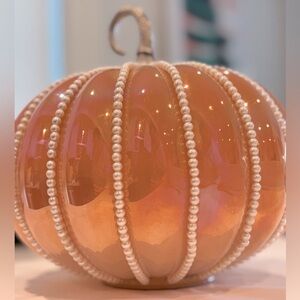 Pearl Embellished iridescent LED pumpkin